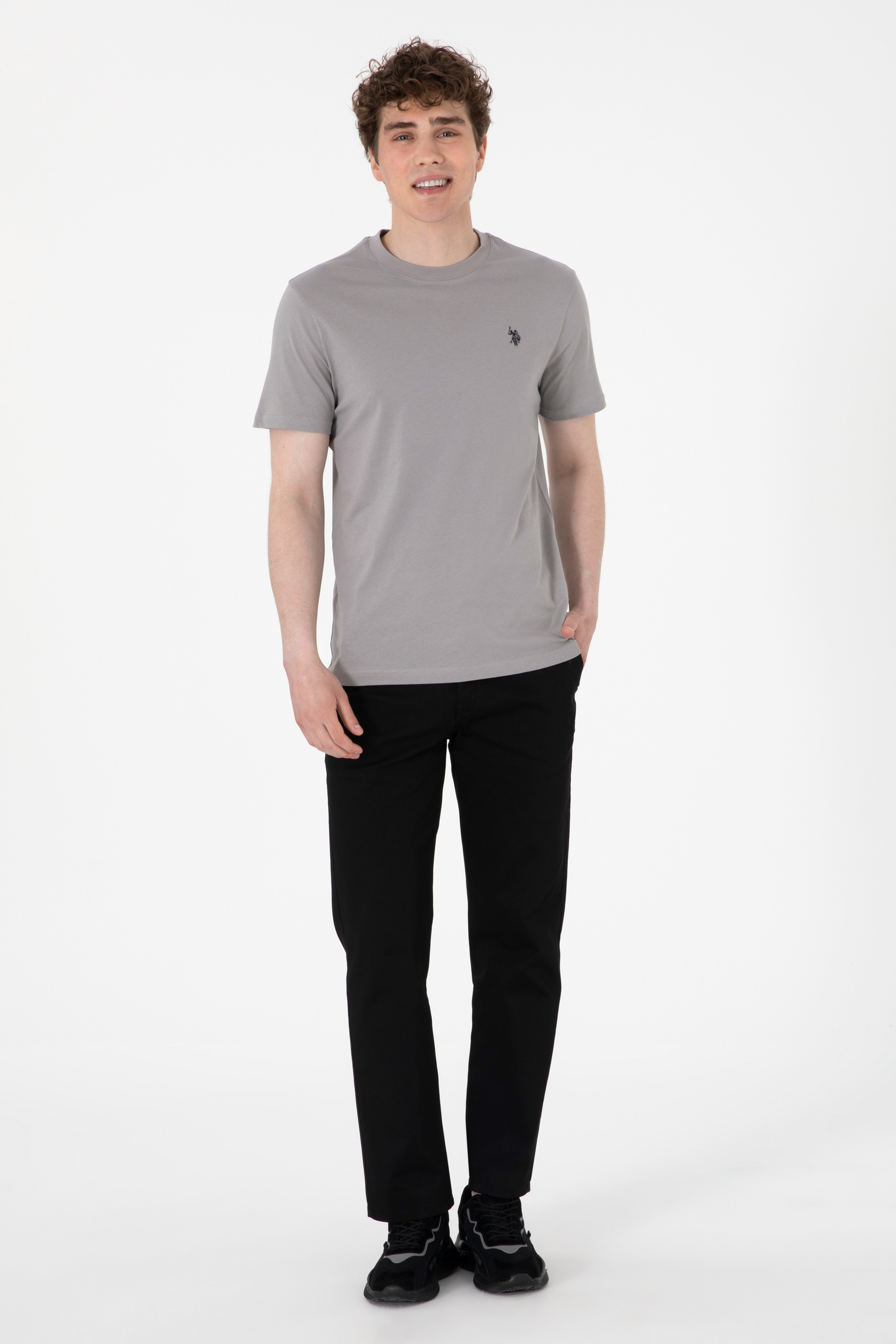 Erkek Regular Fit Siyah Kanvas / Chino Pantolon