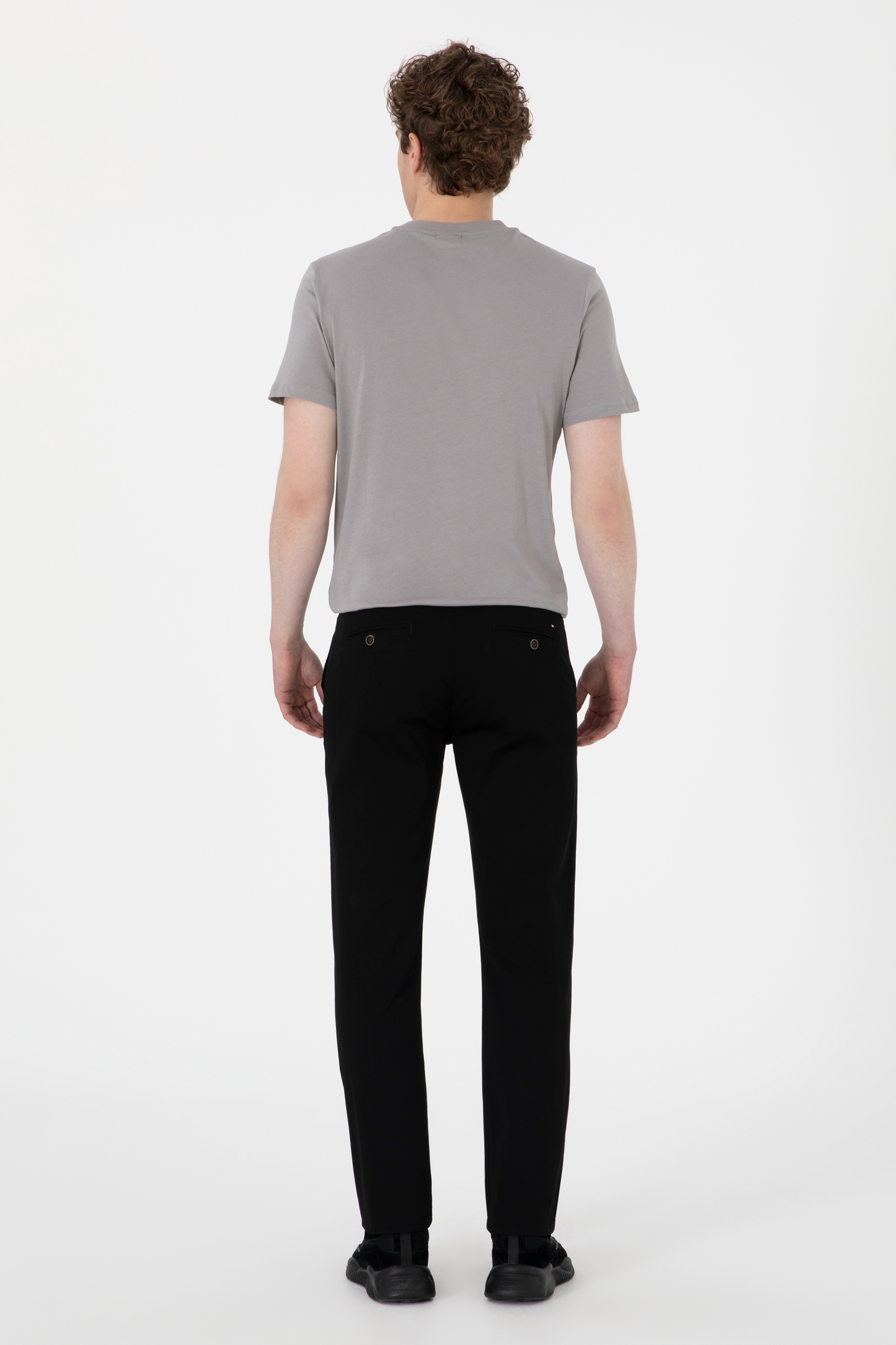 Erkek Regular Fit Siyah Kanvas / Chino Pantolon - Image 4