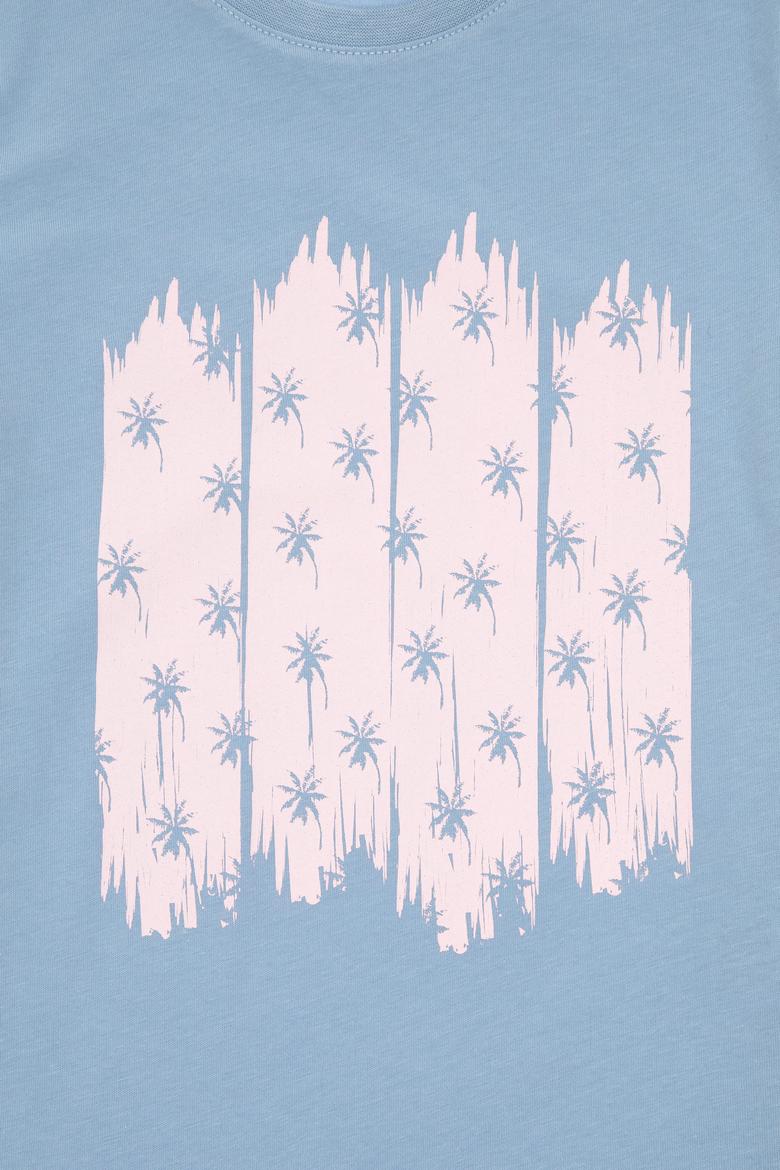 Erkek Çocuk Mavi Bisiklet Yaka Tişört - 50307266013