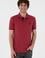 Erkek Slim Fit Polo Yaka Vişne Basic Tişört