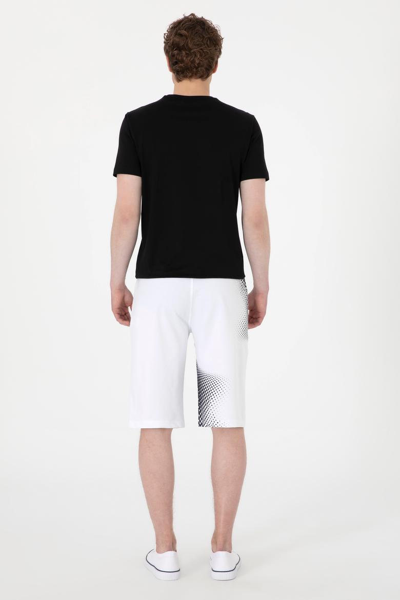 Erkek Beyaz Örme Şort - 50282013003