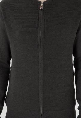 Erkek Antrasit Melanj Basic Triko Hırka - 50288870051