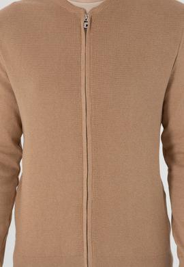 Erkek Camel Melanj Basic Triko Hırka - 50288870008