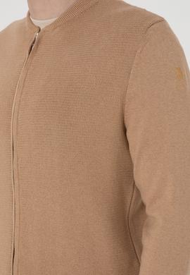 Erkek Camel Melanj Basic Triko Hırka - 50288870008