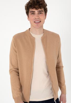 Erkek Camel Melanj Basic Triko Hırka - 50288870008