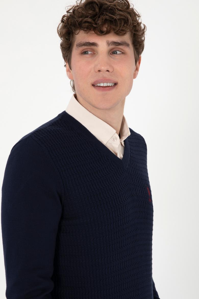 Erkek Lacivert Basic Kazak - 50288879008