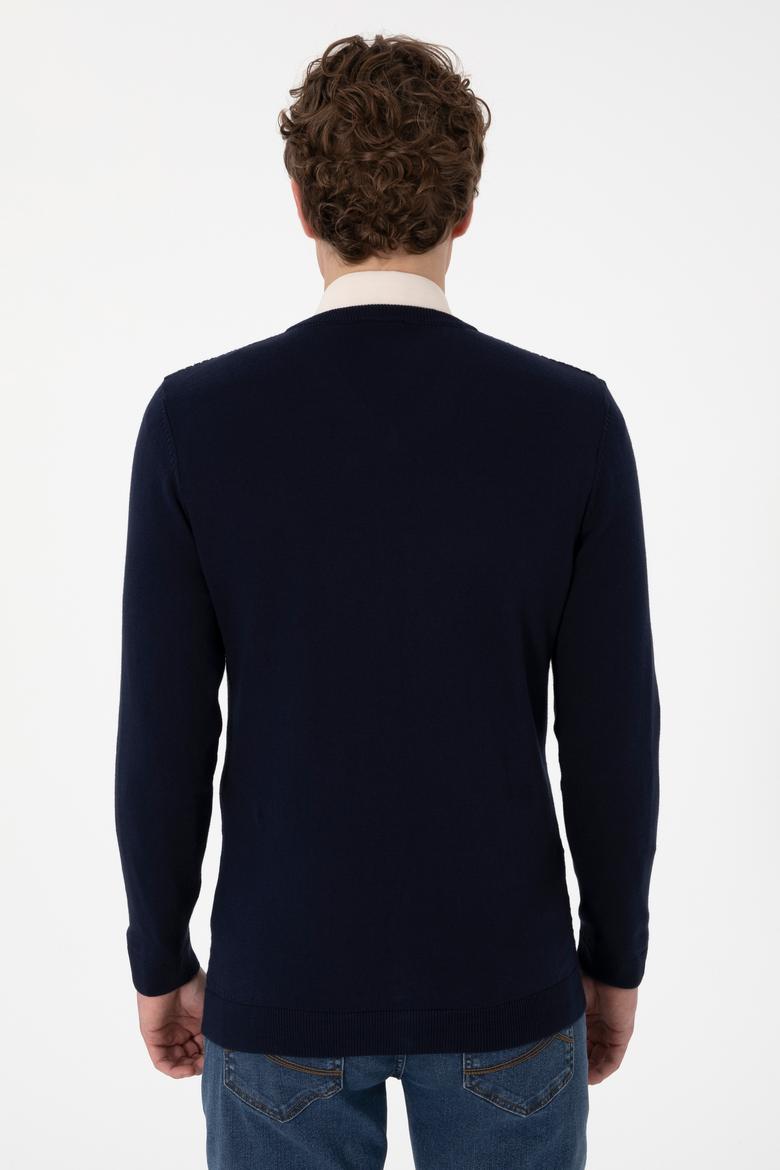 Erkek Lacivert Basic Kazak - 50288879008