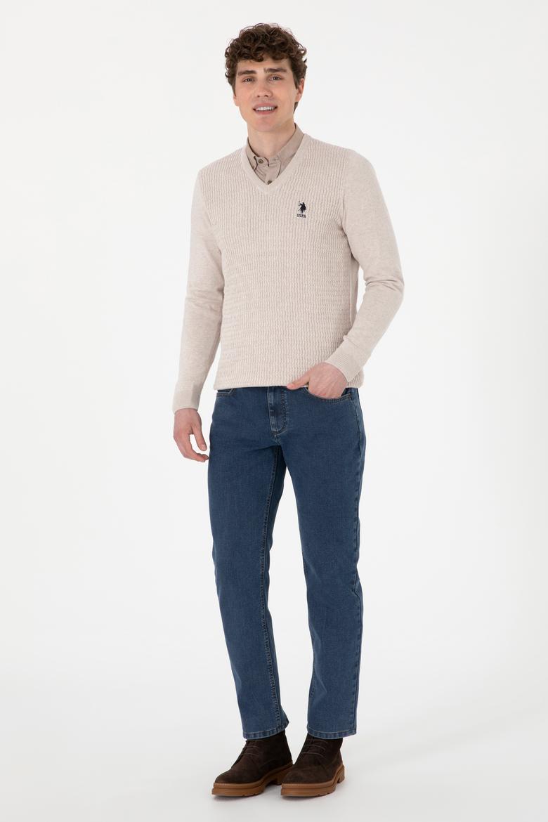 Erkek Taş Melanj Basic Kazak - 50288879037