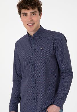 Erkek Lacivert Uzun Kollu Gömlek - 50282851016