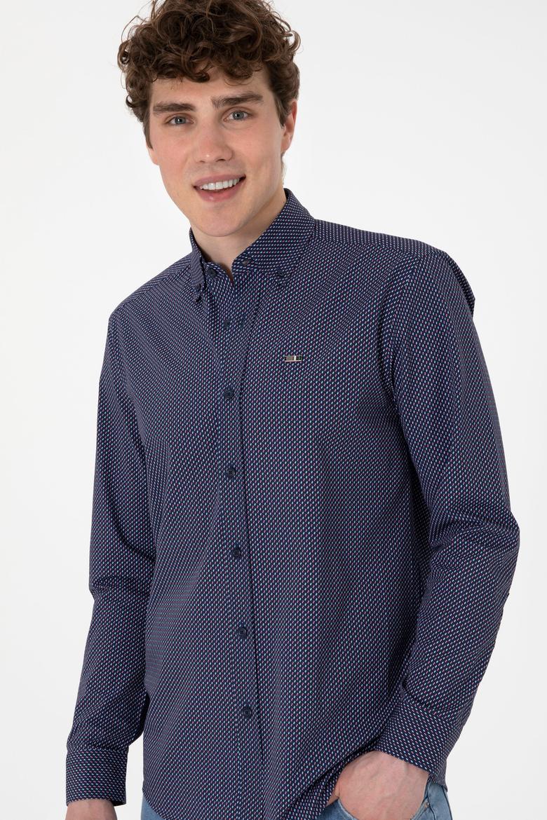 Erkek Lacivert Uzun Kollu Gömlek - 50282851016