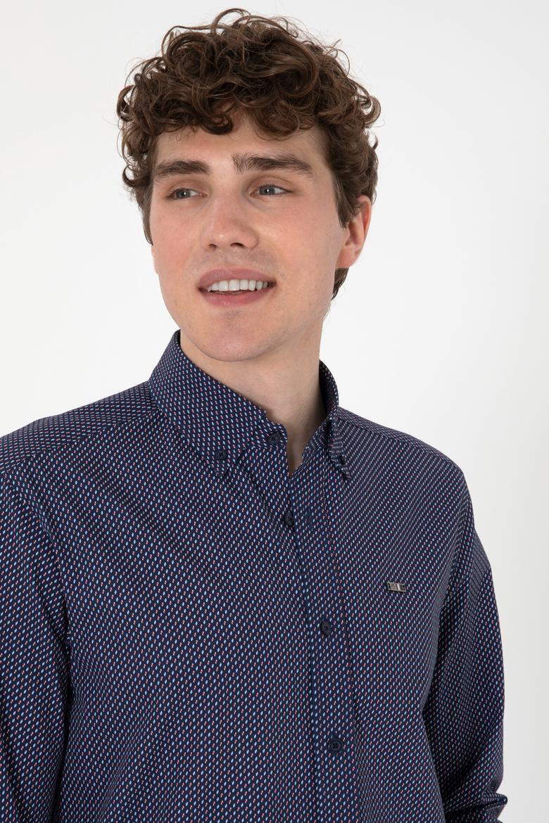 Erkek Lacivert Uzun Kollu Gömlek - 50282851016