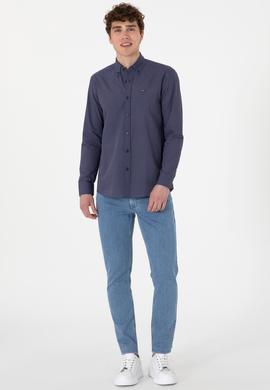Erkek Lacivert Uzun Kollu Gömlek - 50282851016