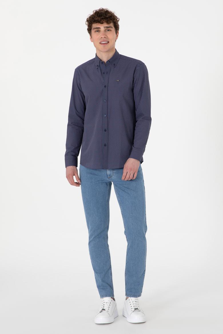Erkek Lacivert Uzun Kollu Gömlek - 50282851016