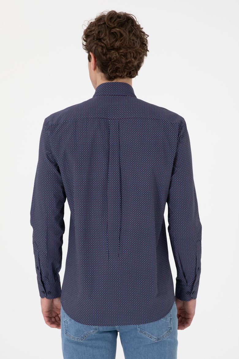 Erkek Lacivert Uzun Kollu Gömlek - 50282851016