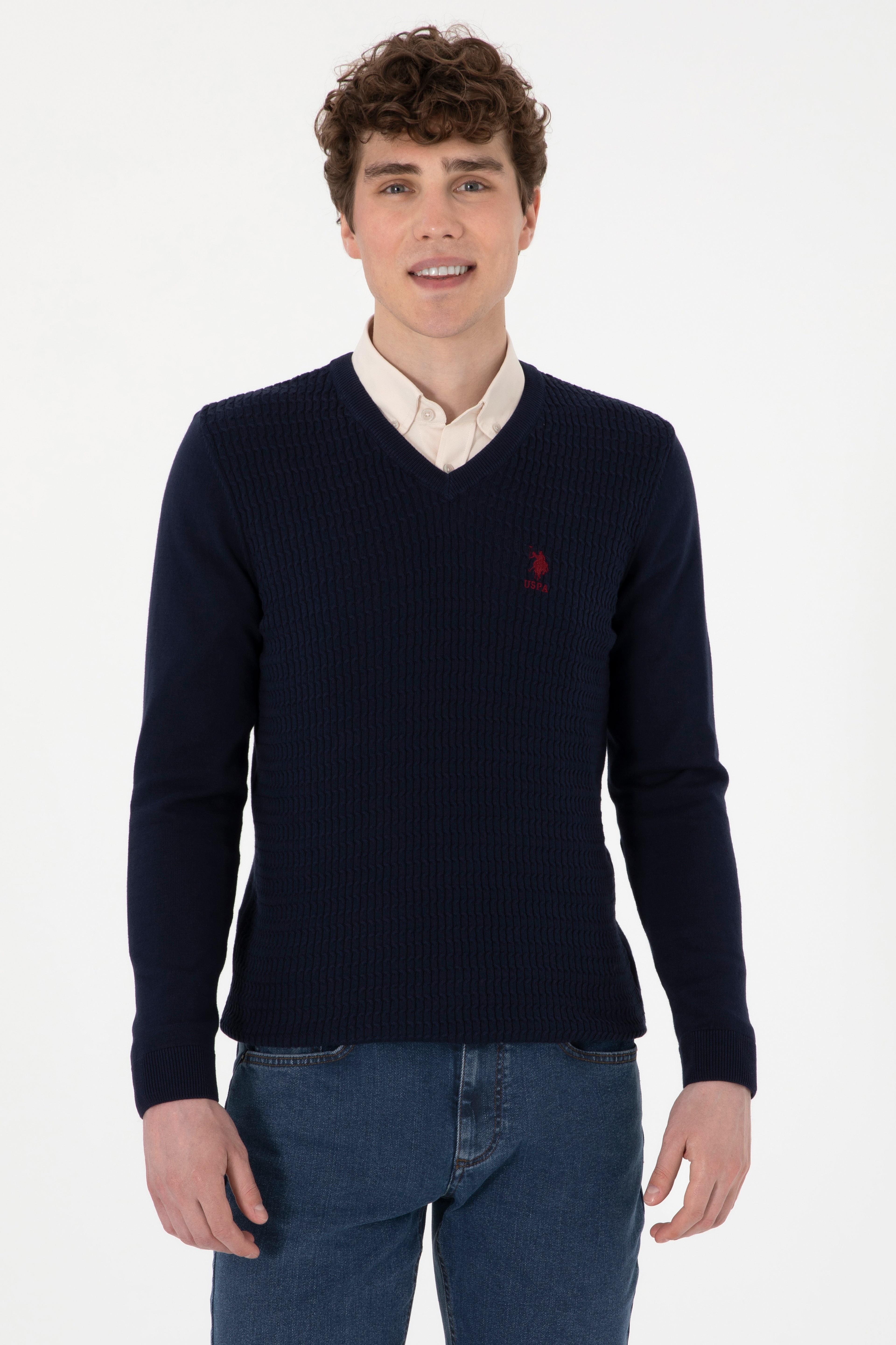 Erkek Lacivert Basic Kazak - Image 1