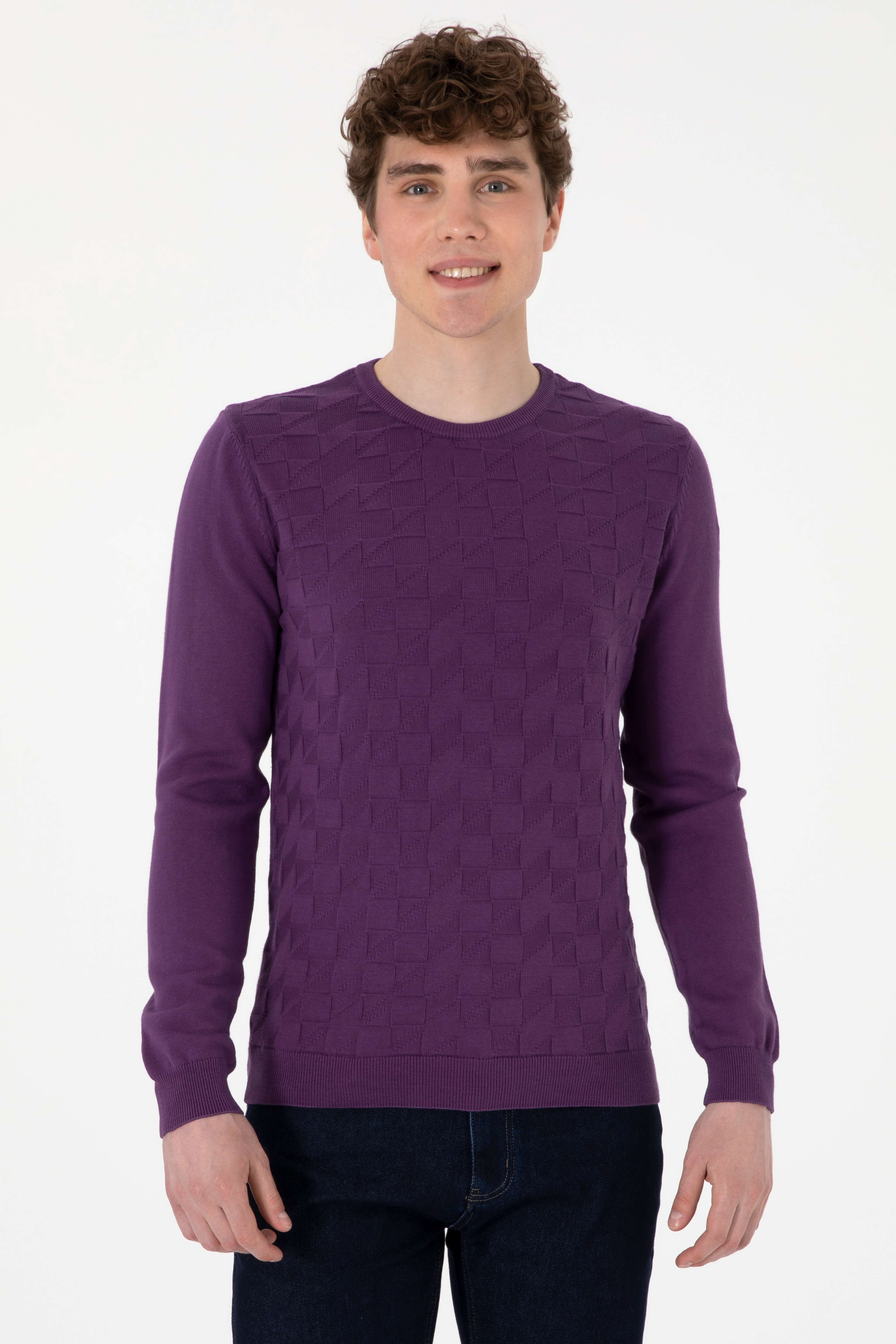 Erkek Mor Basic Kazak - Image 1