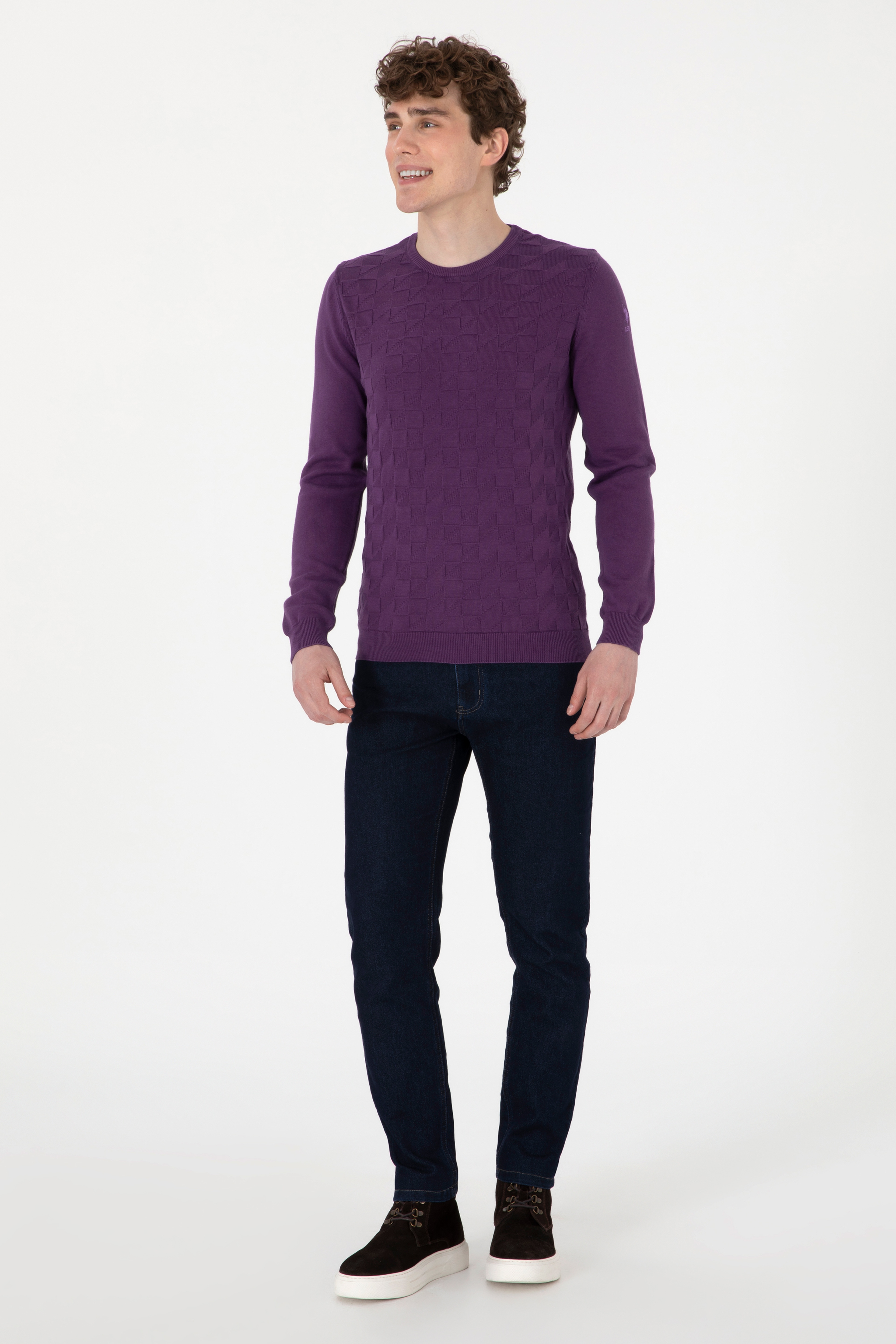 Erkek Mor Basic Kazak - Image 4
