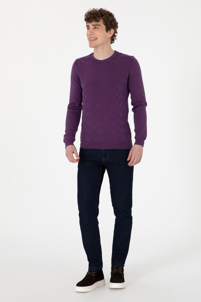 Erkek Mor Basic Kazak - 50288882051