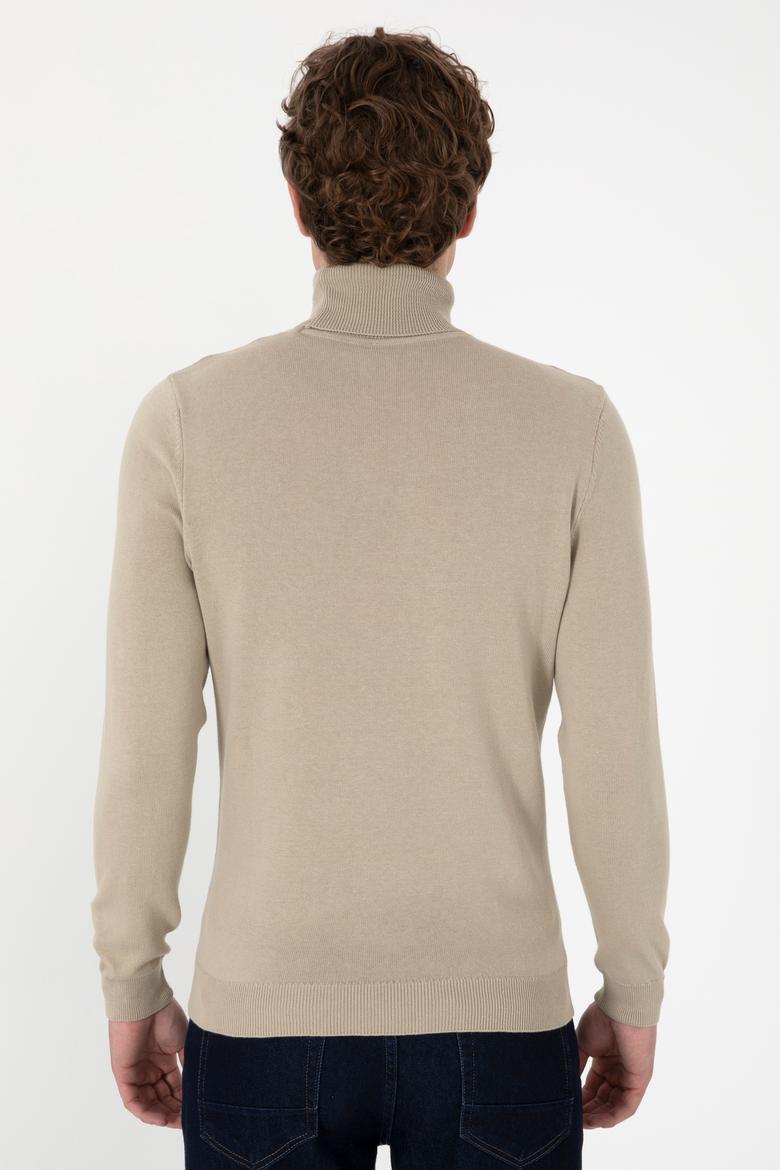 Erkek Haki Melanj Basic Kazak - 50288884027