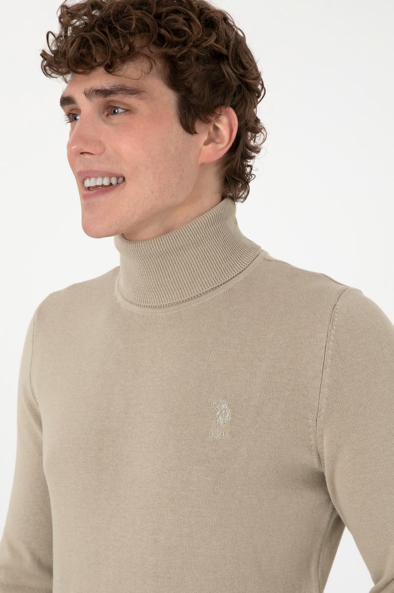 Erkek Haki Melanj Basic Kazak