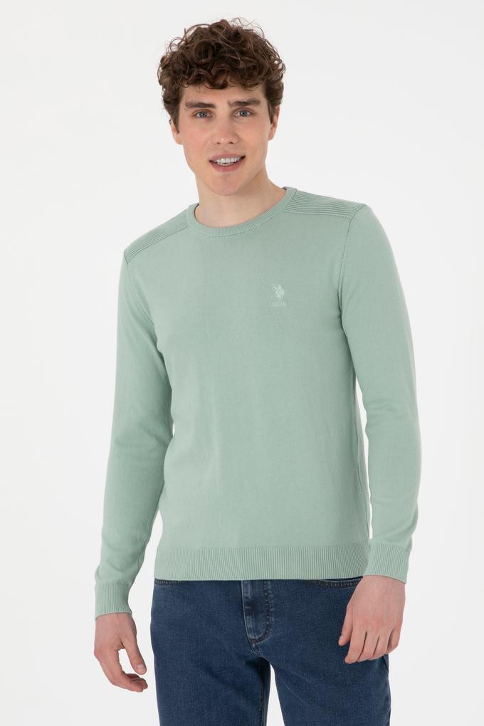 Erkek Su Yeşili Basic Kazak