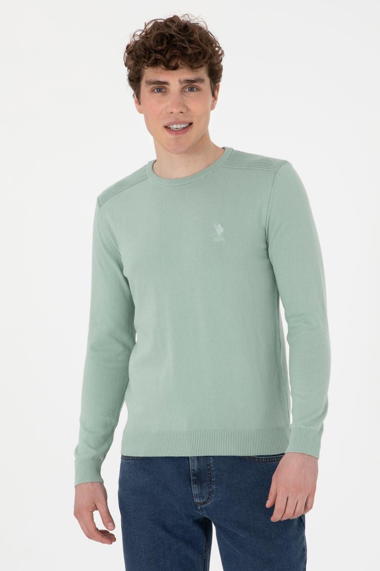 Erkek Su Yeşili Basic Kazak