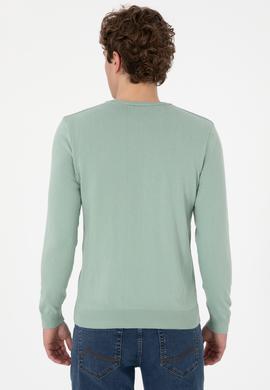 Erkek Su Yeşili Basic Kazak - 50288888132