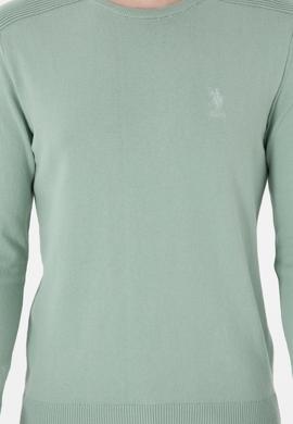 Erkek Su Yeşili Basic Kazak - 50288888132