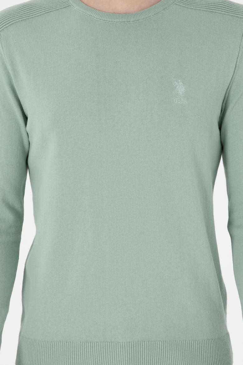 Erkek Su Yeşili Basic Kazak - 50288888132