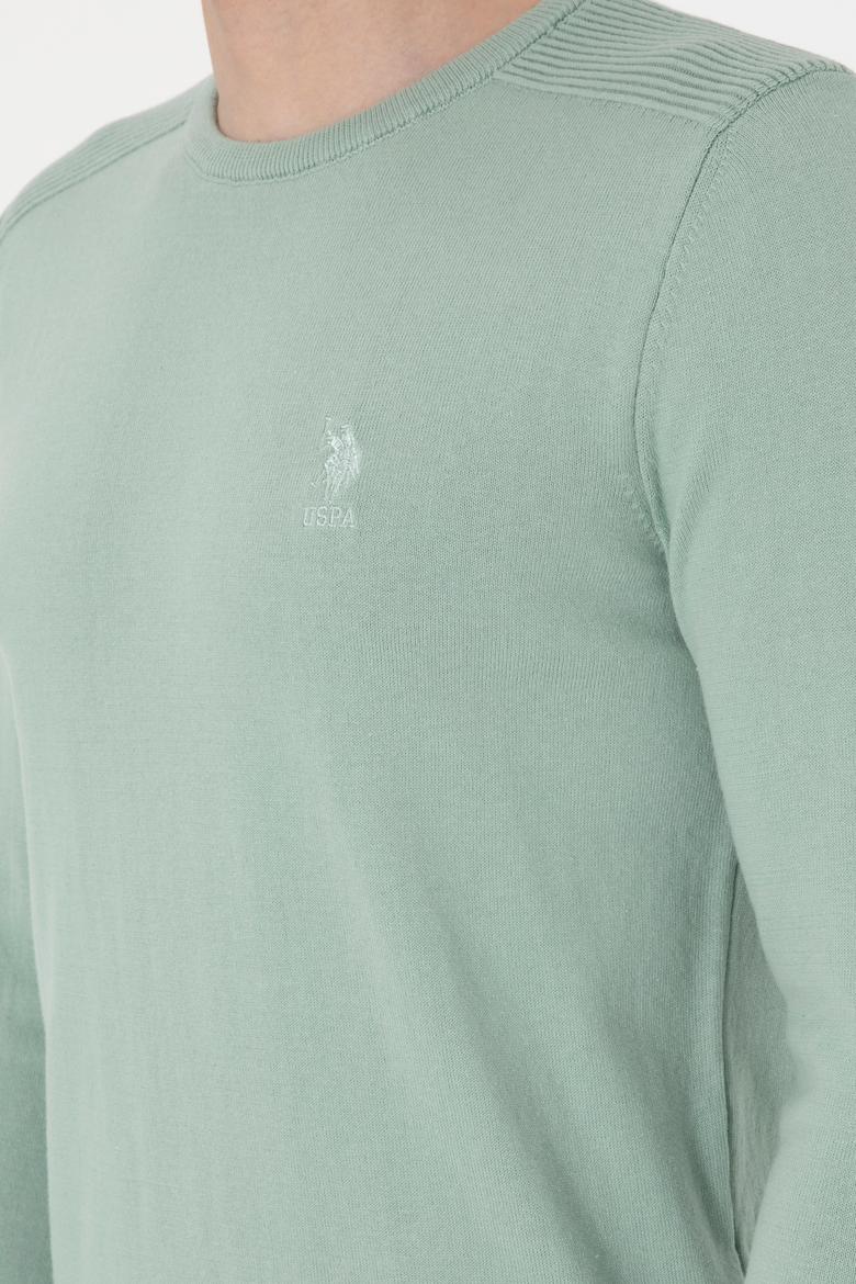 Erkek Su Yeşili Basic Kazak - 50288888132