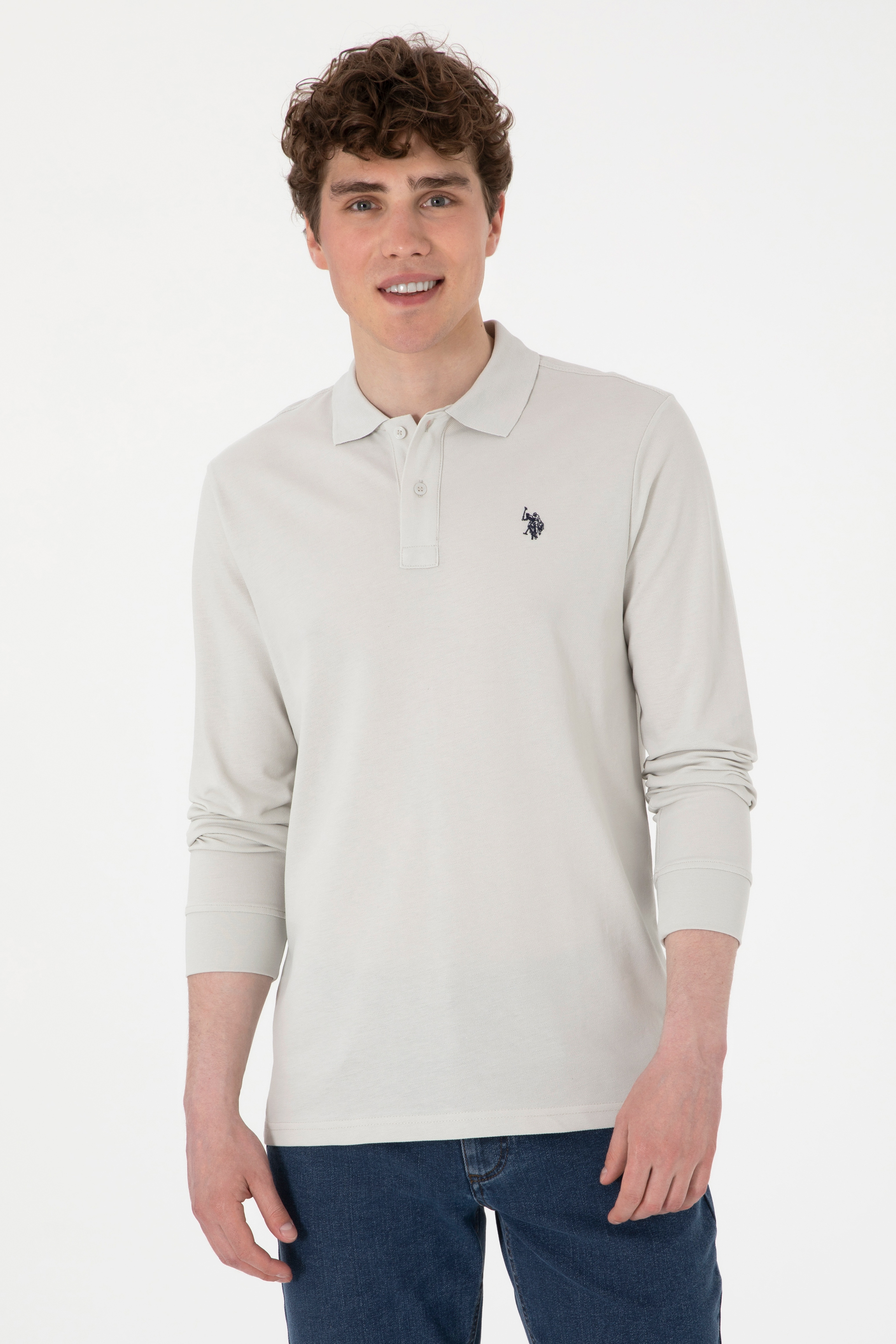 Erkek Açık Gri Basic Sweatshirt