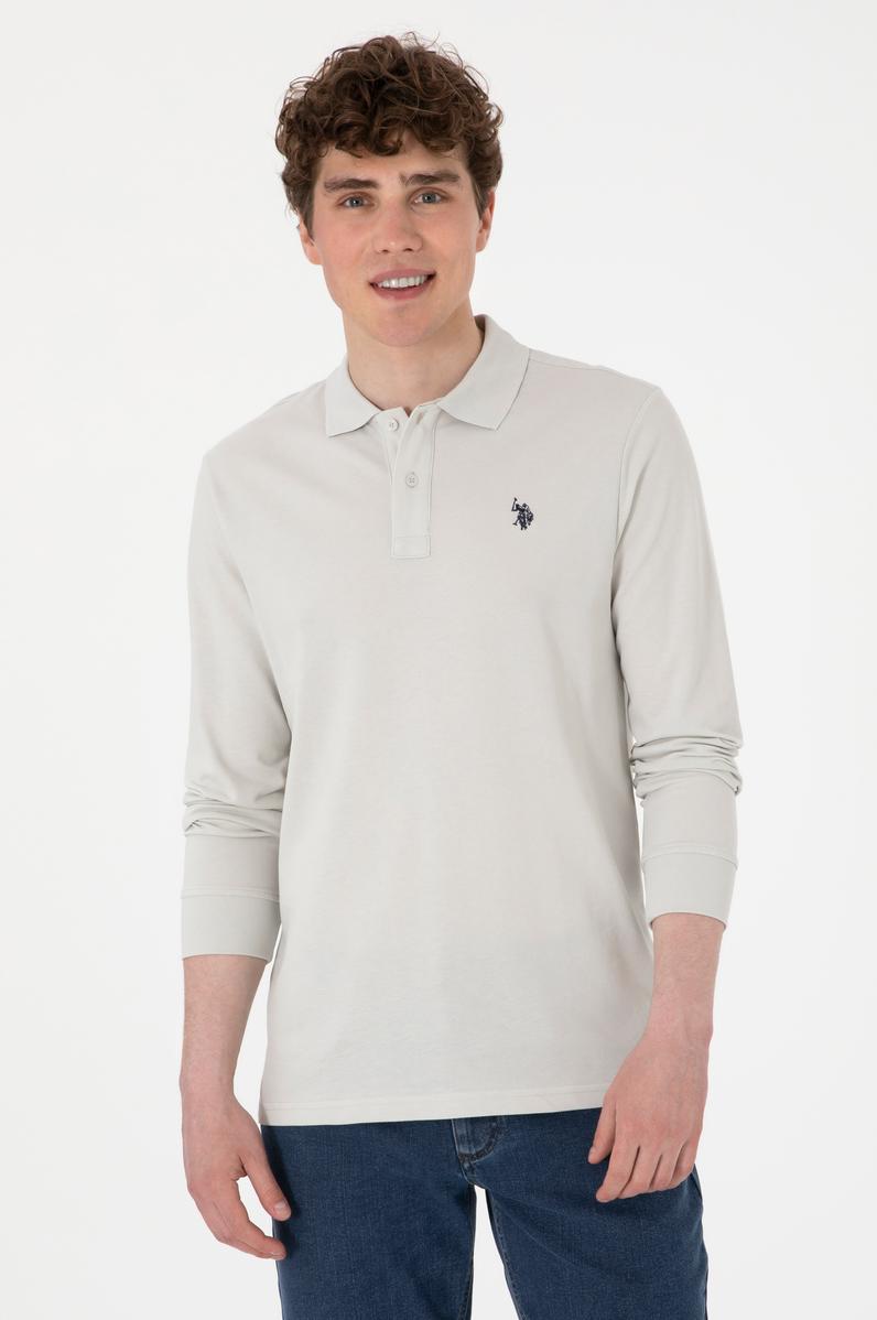 Erkek Açık Gri Basic Sweatshirt