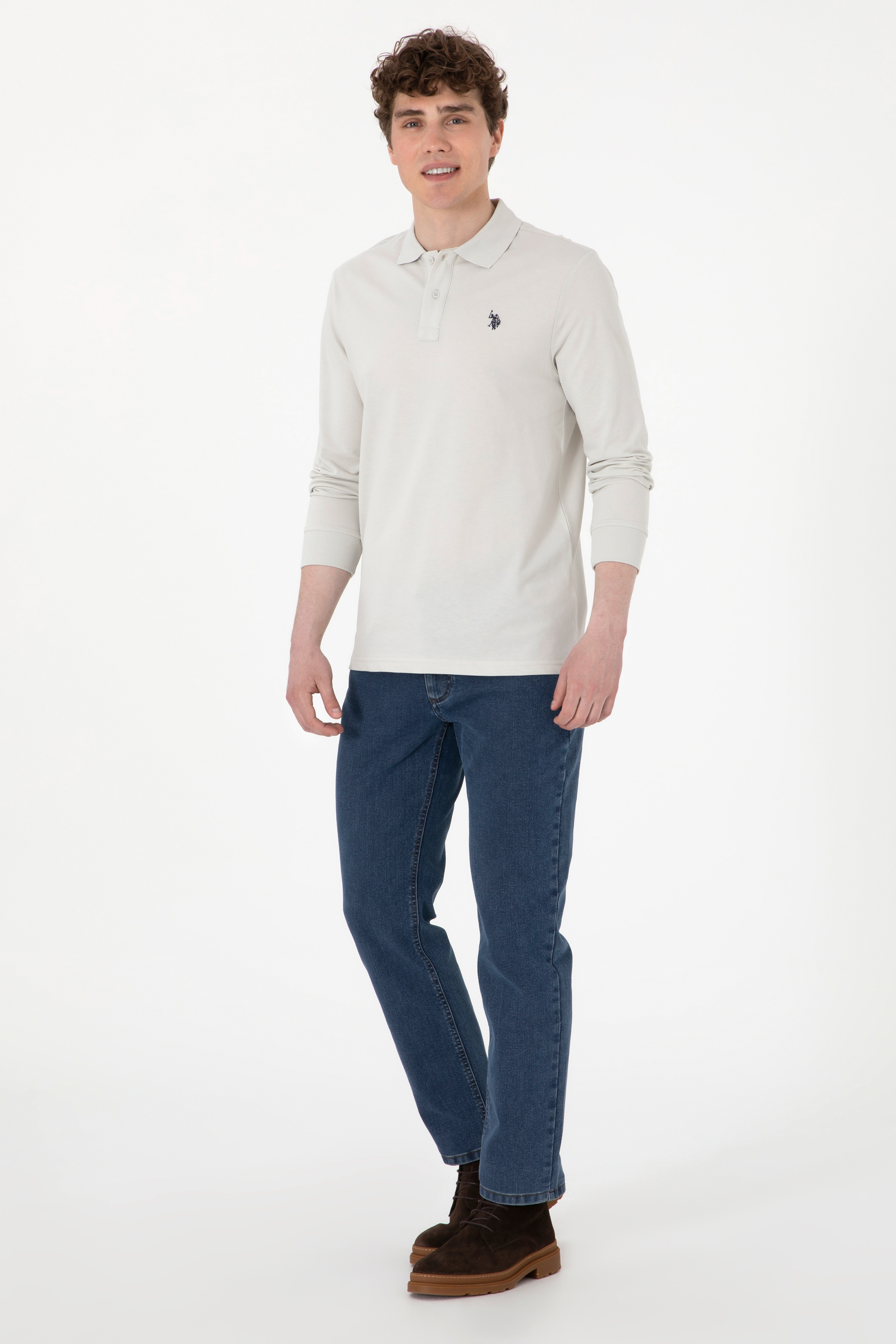 Erkek Açık Gri Basic Sweatshirt