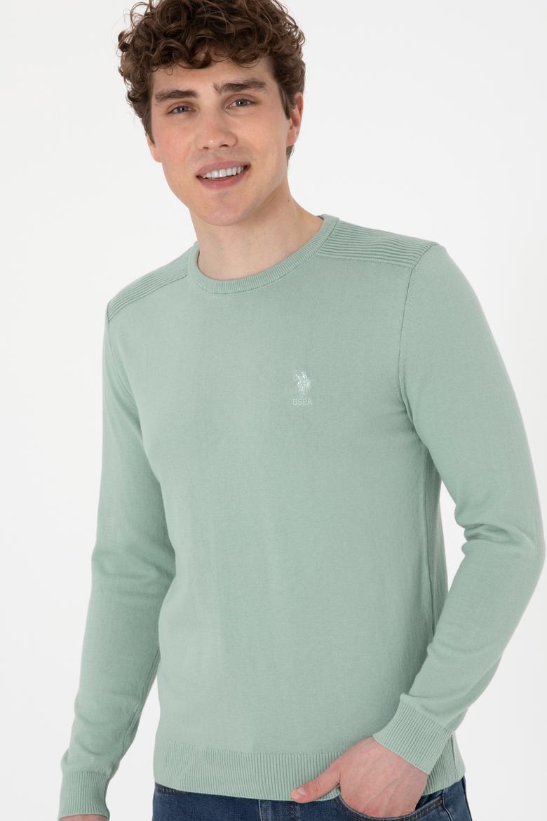 Erkek Su Yeşili Basic Kazak - 50288888132