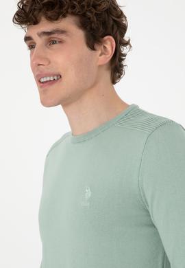 Erkek Su Yeşili Basic Kazak - 50288888132