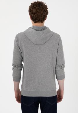 Erkek Gri Melanj Basic Sweatshirt - 50289056016