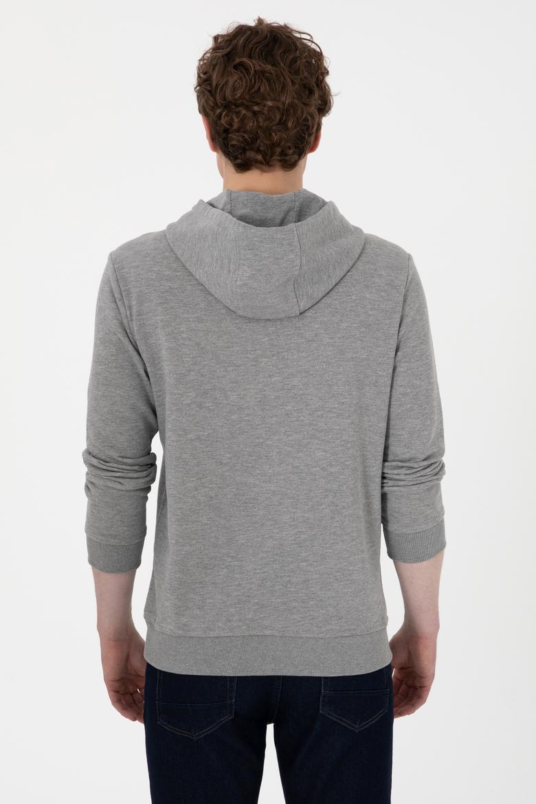 Erkek Gri Melanj Basic Sweatshirt - 50289056016