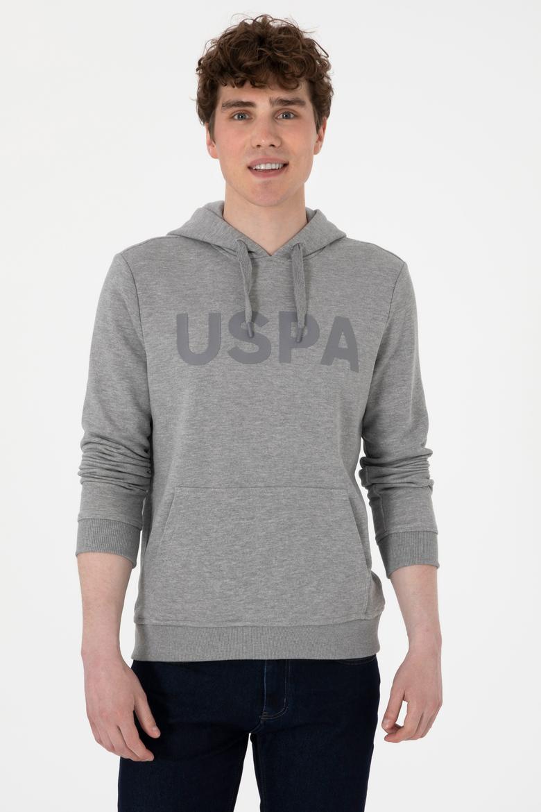 Erkek Gri Melanj Basic Sweatshirt