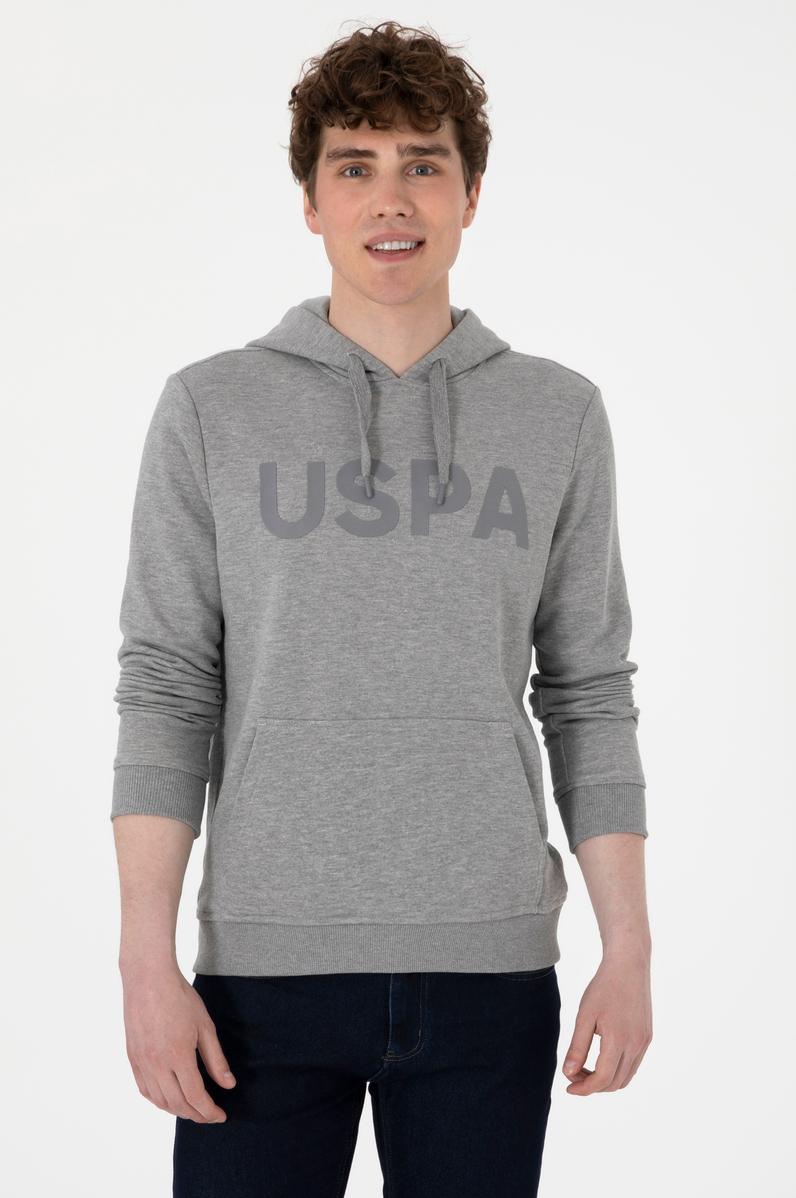 Erkek Gri Melanj Basic Sweatshirt