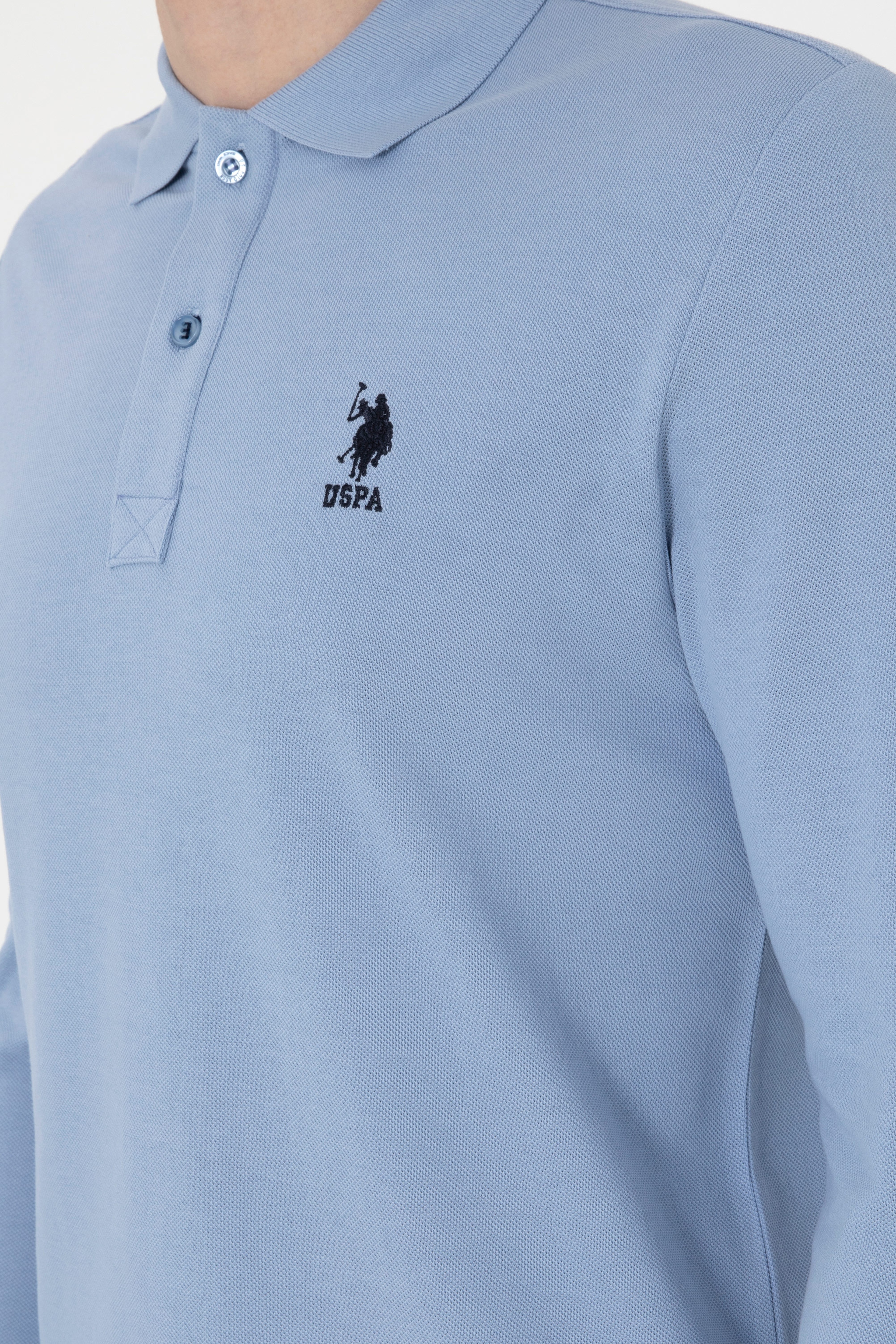 Erkek Açık Mavi Basic Sweatshirt