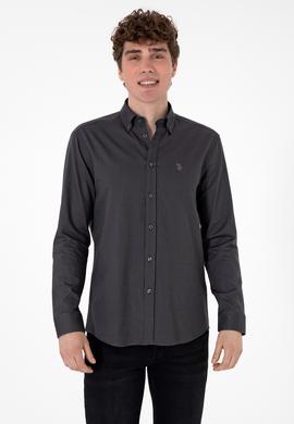 Erkek Antrasit Uzun Kollu Basic Gömlek - 50293949079