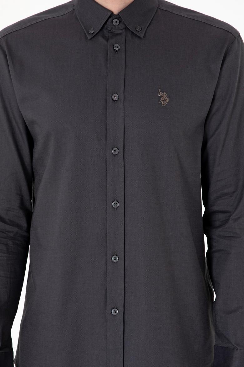 Erkek Antrasit Uzun Kollu Basic Gömlek - 50293949079