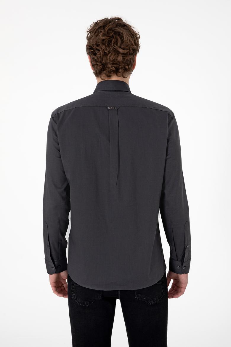 Erkek Antrasit Uzun Kollu Basic Gömlek - 50293949079