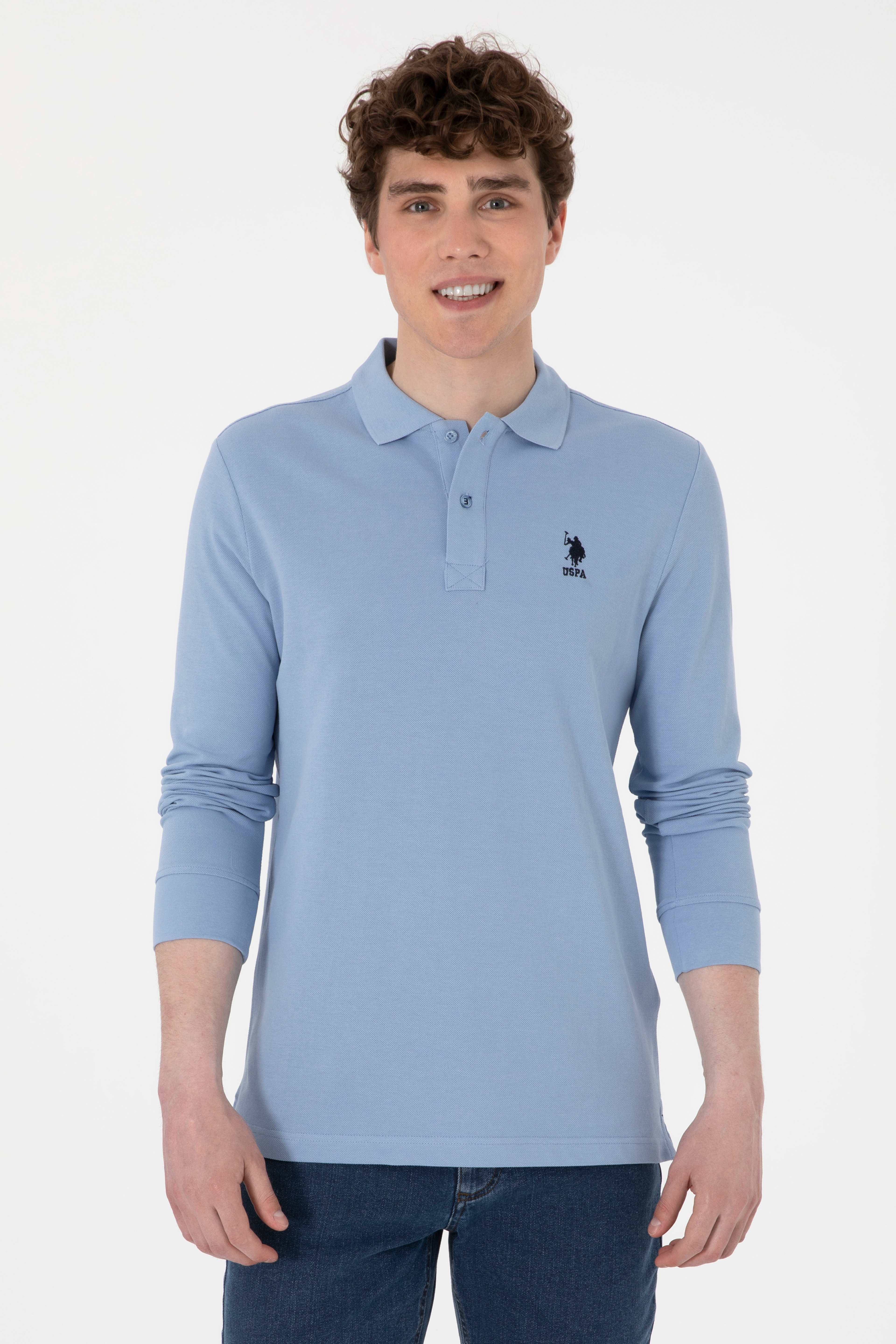 Erkek Açık Mavi Basic Sweatshirt - Image 1