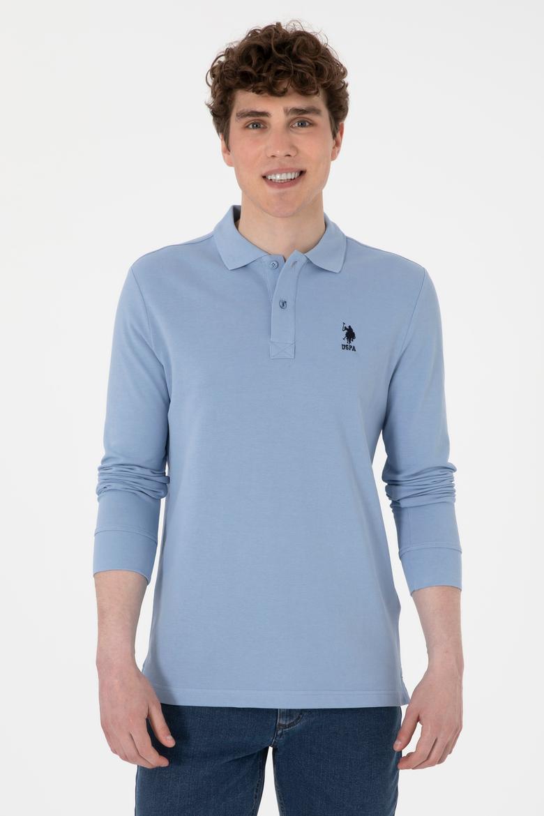 Erkek Açık Mavi Basic Sweatshirt