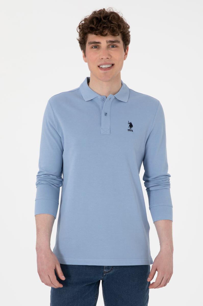 Erkek Açık Mavi Basic Sweatshirt