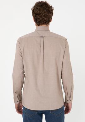 Erkek Haki Uzun Kollu Basic Gömlek - 50293949028