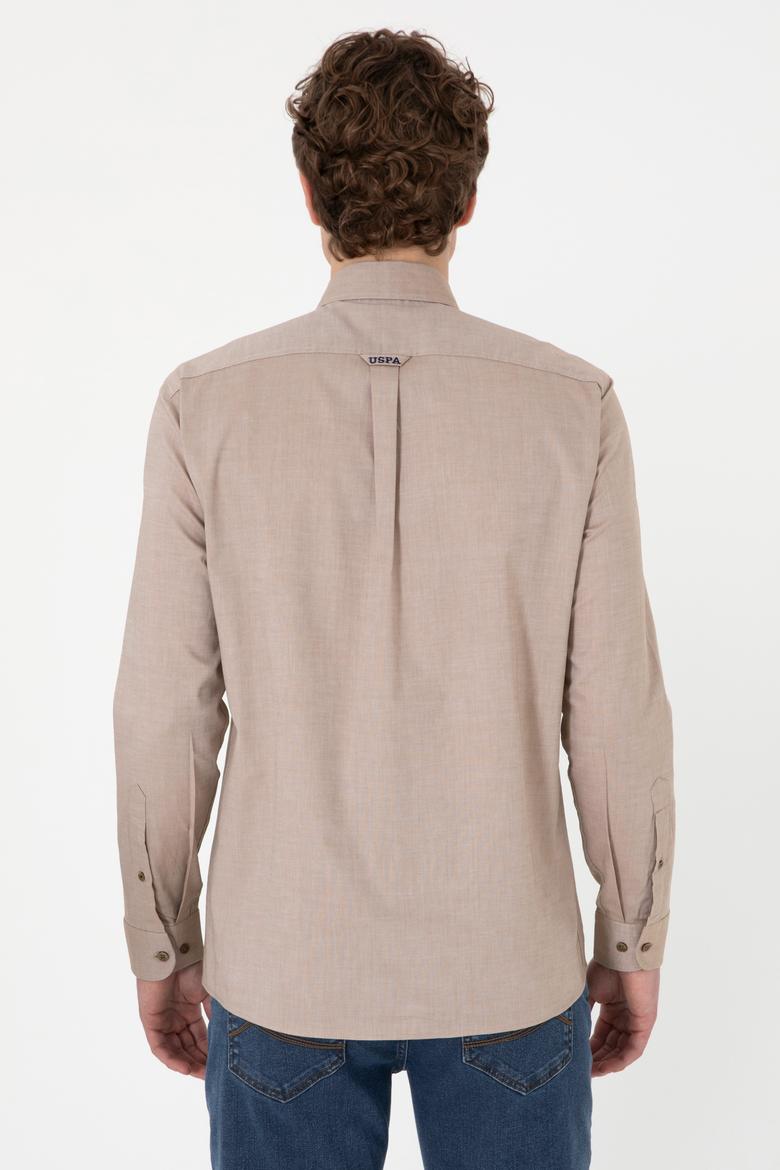 Erkek Haki Uzun Kollu Basic Gömlek - 50293949028