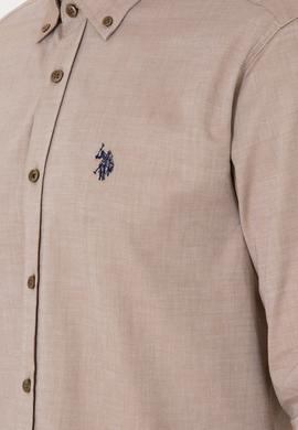 Erkek Haki Uzun Kollu Basic Gömlek - 50293949028