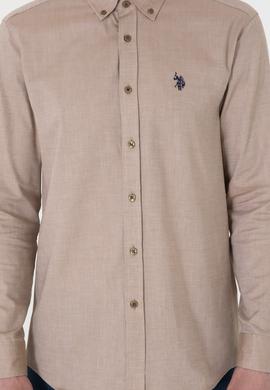 Erkek Haki Uzun Kollu Basic Gömlek - 50293949028